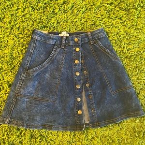 Angel Premium button button front jean skirt size XS